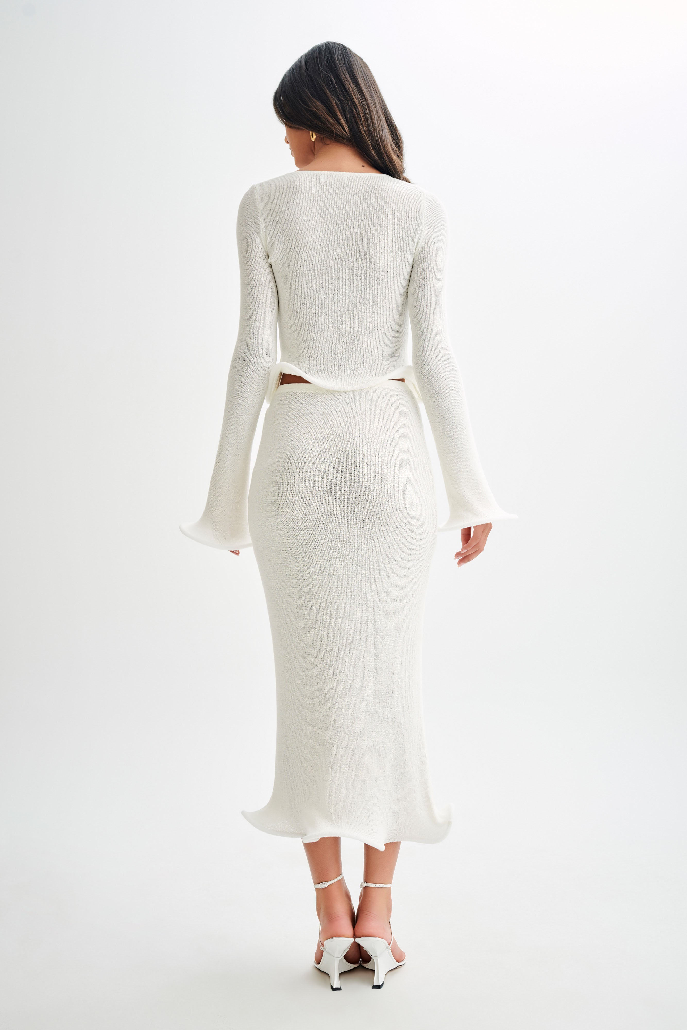 Gigi Knit Midi Skirt - Ivory