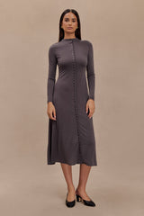 Anders Peached Jersey Midi Dress - Charcoal