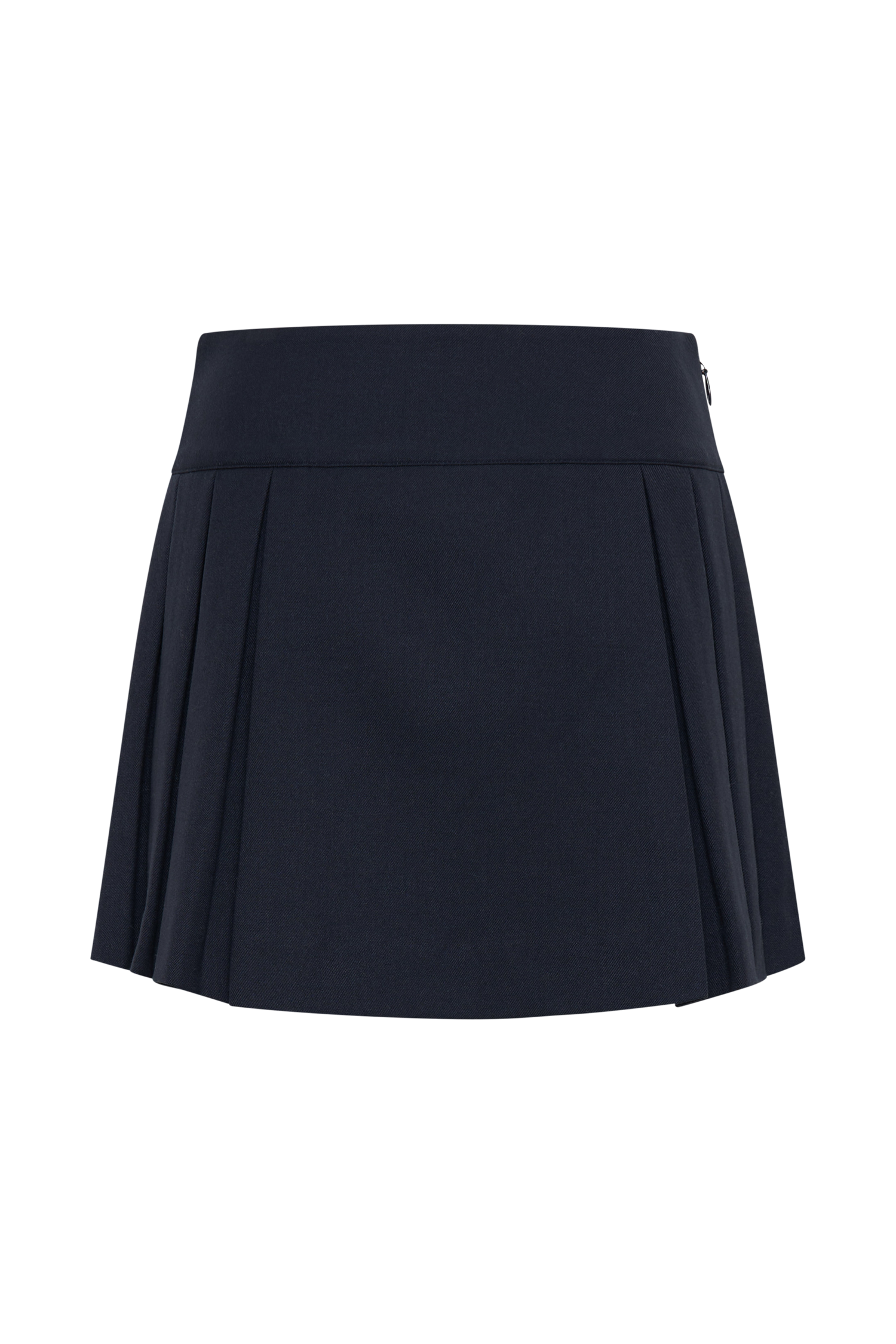 Angie Pleated Buckle Mini Skirt - Dark Navy